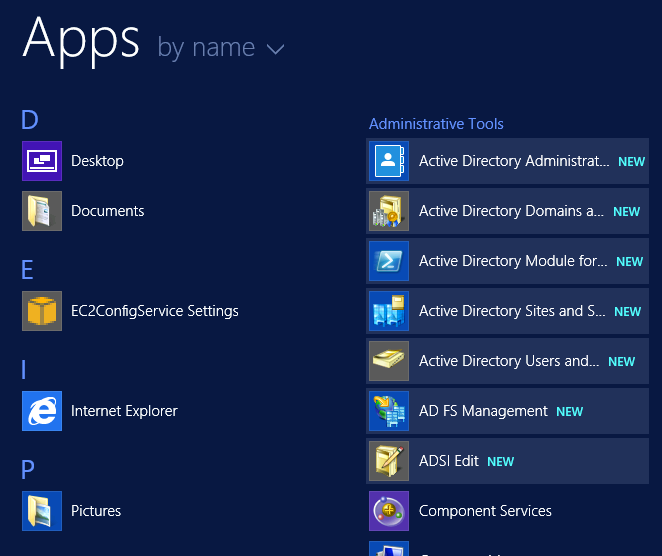 AD FS Management Link in Start Menu