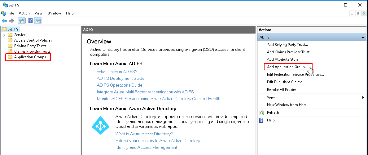 Adding an Application Group
