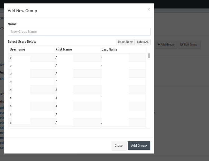 Adding a new group