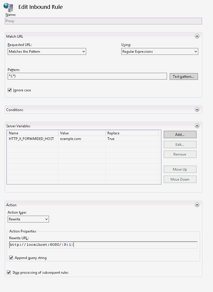 URL Rewrite Reverse Proxy
