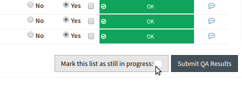 Save a test list to complete later