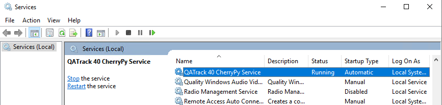 CherryPy Service