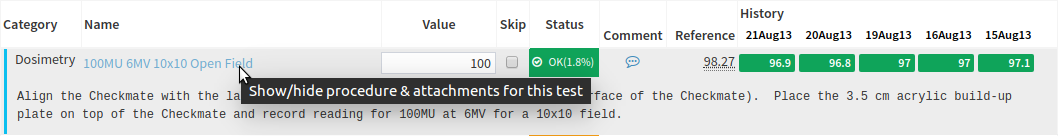 Embedded test procedure