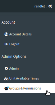 Accessing the Groups & Permissions page
