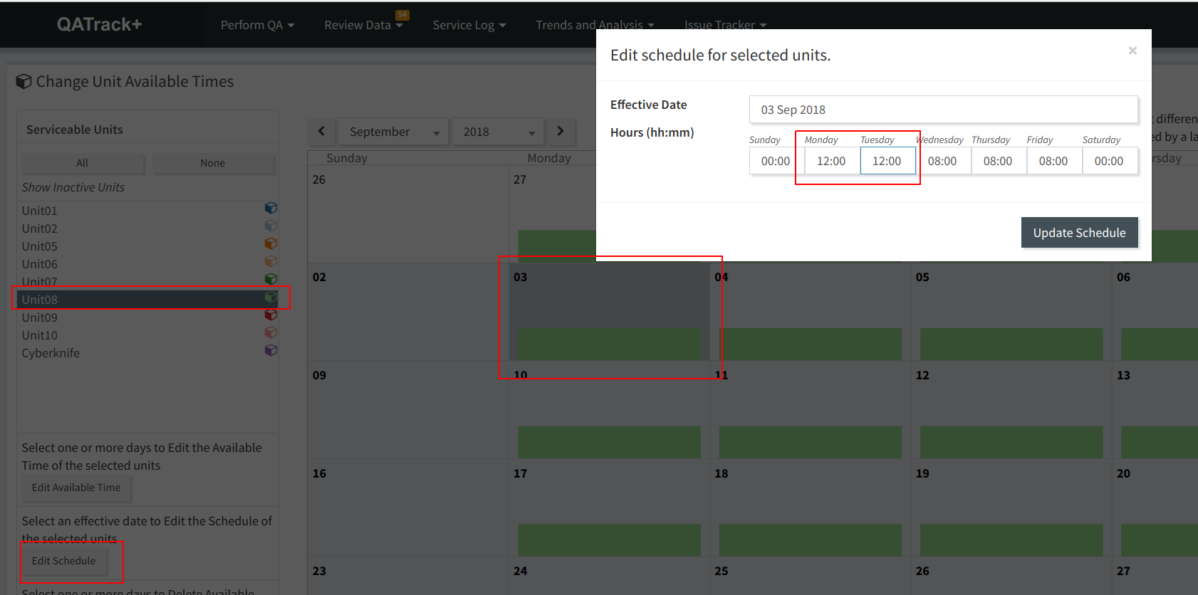 Change available time after date