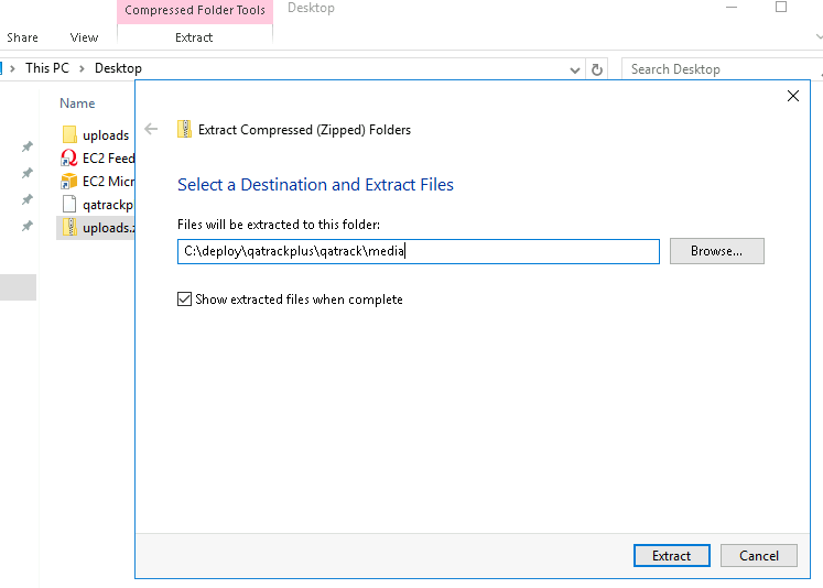 extracting your uploads file