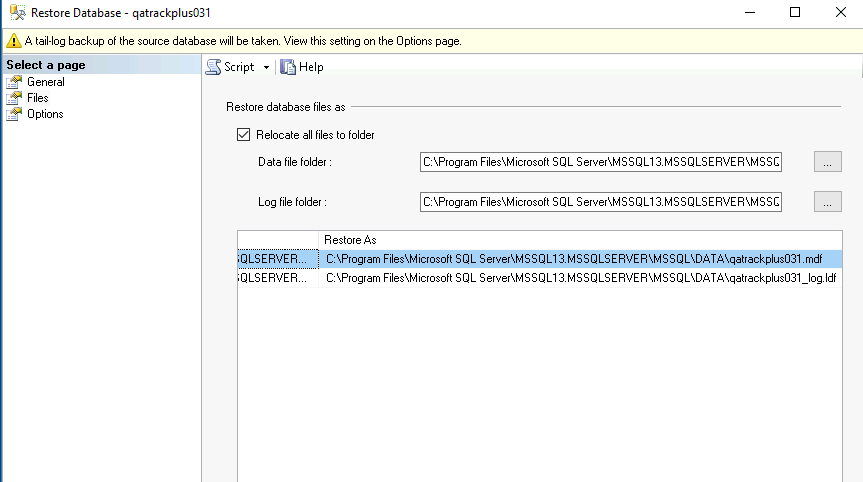 relocate data files