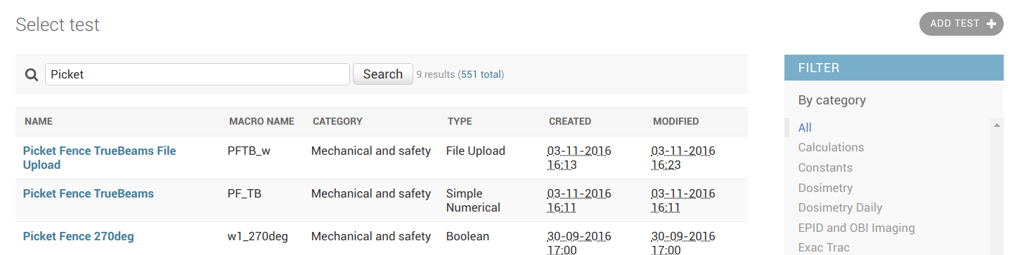 Search results