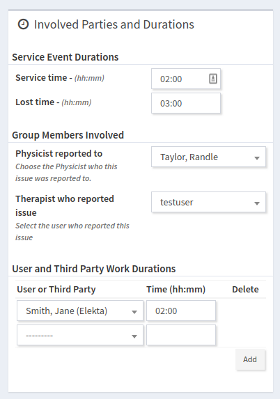 Durations and personnel