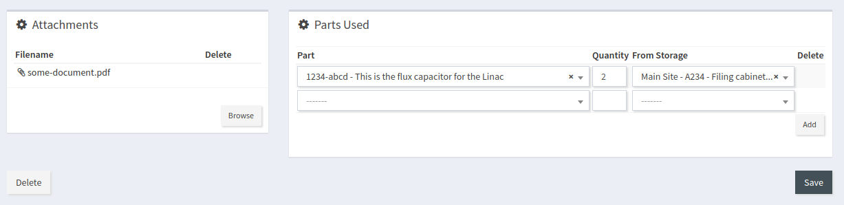 Attachments and parts