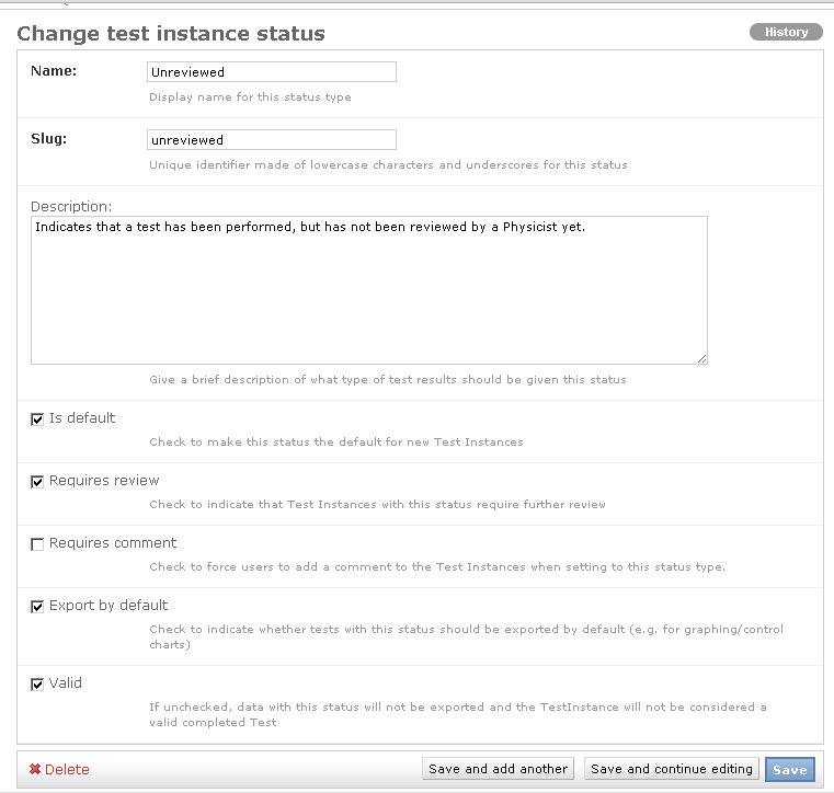 Status overview