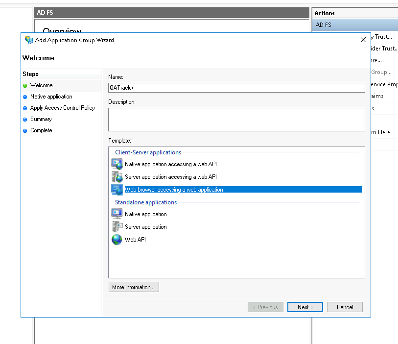 Add Application Group Wizard