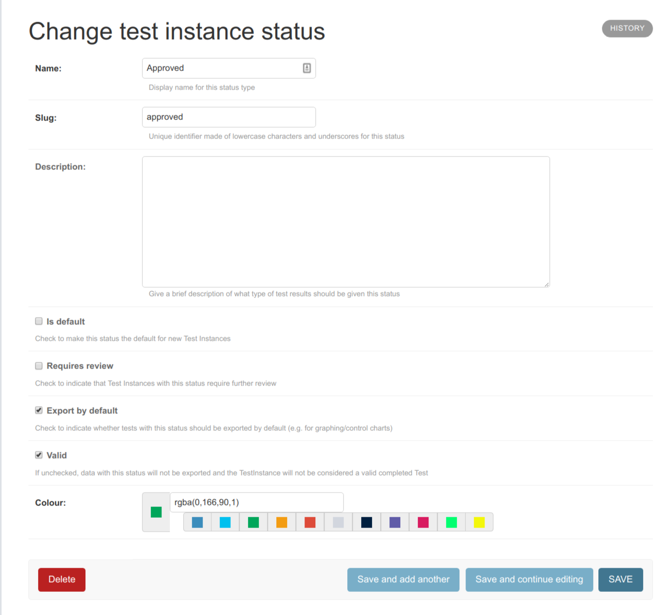 Approved status