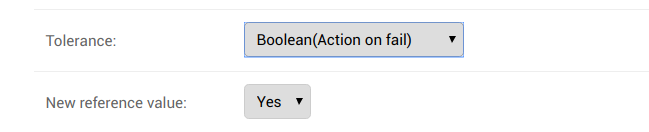 Reference and tolerance example for boolean test