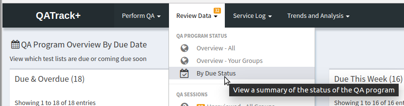 Review Test Lists By Due Status