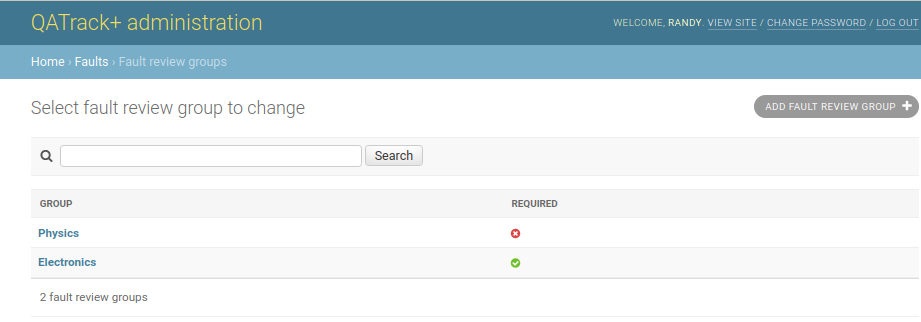 Fault Review Group Admin