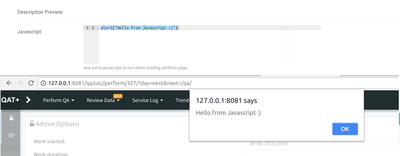 Javascript injection
