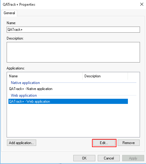 QATrack+ App group properties