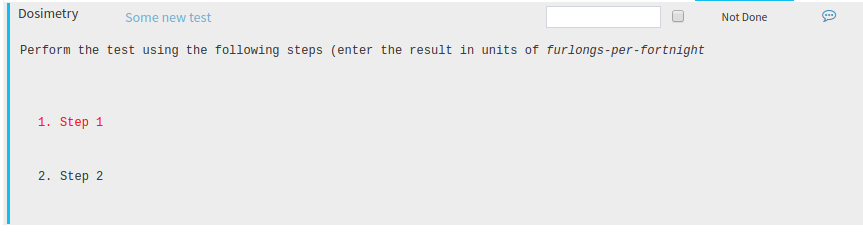 Test description display